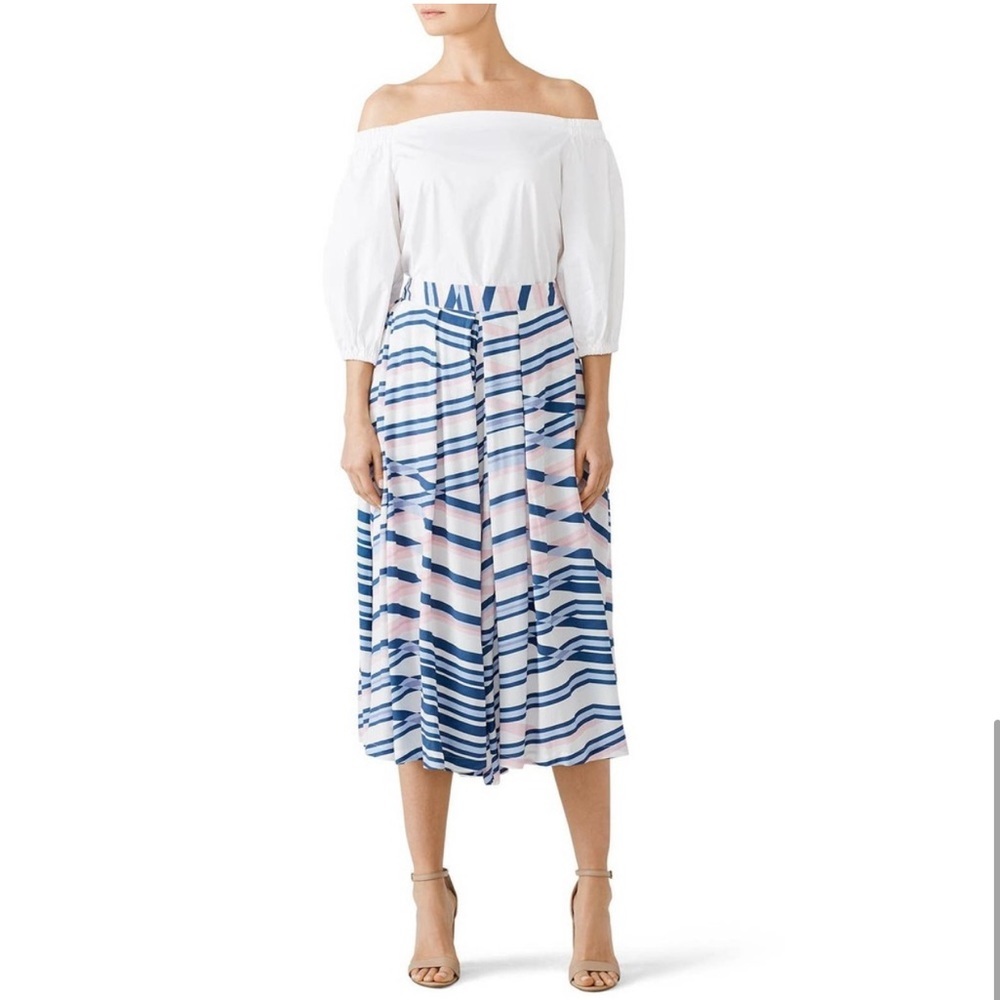 Yumi Kim Women Montauk Bermuda Culottes Wide Leg Purple Pink Stripe Palazzo Pant